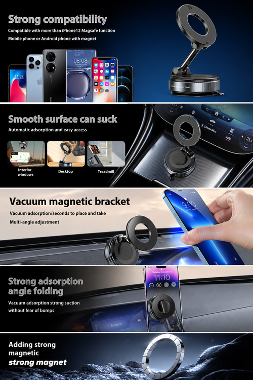 Vacuum Rotary Magnetic Car Phone Holder